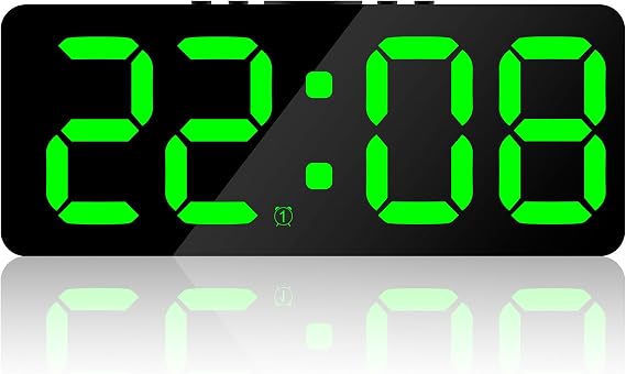 Digital Alarm Clock Large LED Display Alarm Clock 5 Level Brightness Dimmable Digital Clock with USB Charging Ports Adjustable Alarm Volumes Snooze Bedside Alarm Clock for Home Office Bedroom(C)