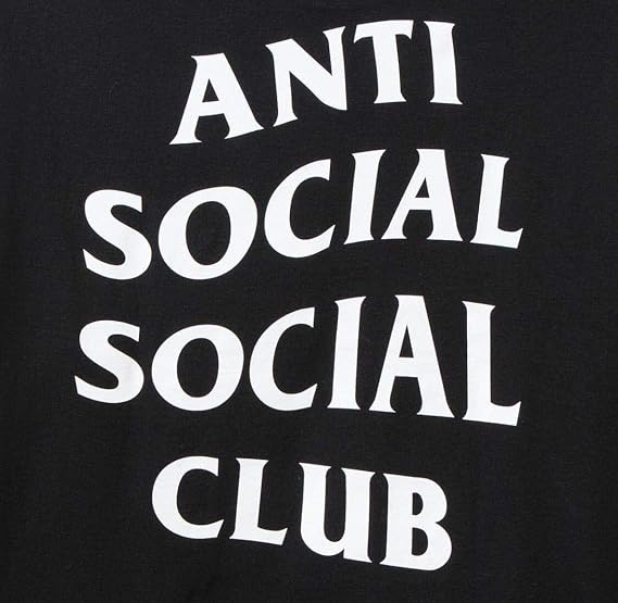 Anti Social Social Club Words - Vinyl 5.5. Inches (Color: White) Decal Laptop Tablet Skateboard Car Windows Sticker