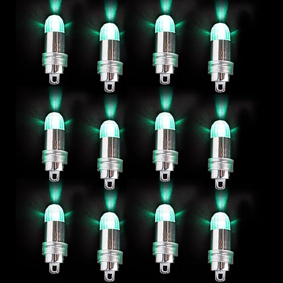 Non-Blinking LED Balloon Light, LED Party Lights,LED Paper Lantern Light, LED Mini Light for Party or Wedding Decoration (Green, Pack of 12)