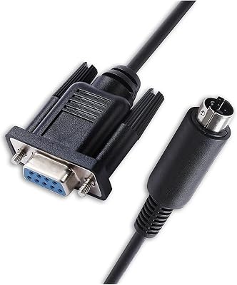 Q Series PLC Programming Cable D-sub DB9 Female RS232 Serial to MI-N Din 6-pin Cable Compatible with QC30R21.8M