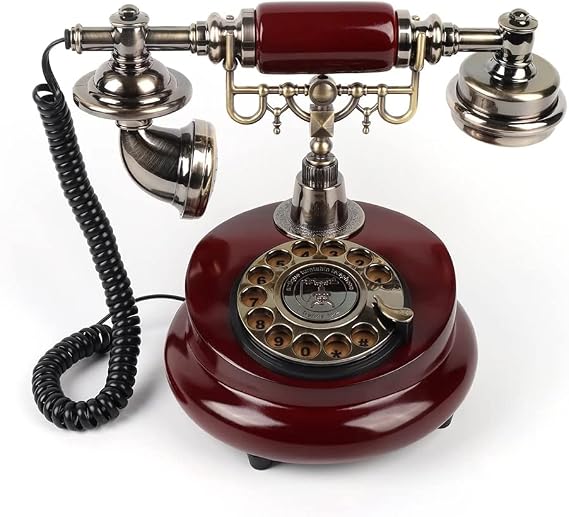 cojodopo Wedding Guest Book Telephone, Retro Craftsmanship Wedding Audio Guestbook for Confessional Wedding Birthday Party (Reddish Brown)