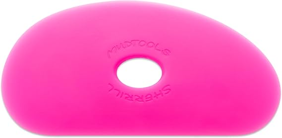 Mudtools Shape 5 Polymer Rib, Pink Ultra Soft - Kidney Slab Pottery Tool