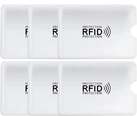 RFID Blocking Sleeves Credit Card Holder,6 set-Premium Identity Theft Protection-Smart Slim Design fits Wallet/Purse
