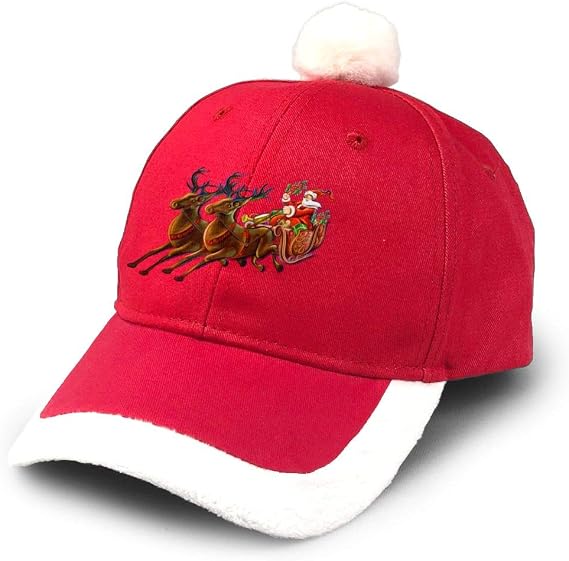 KKMKSHHG Merry Christmas Hat Unisex Adult Vintage Adjustable Santa Baseball Cap Red/White