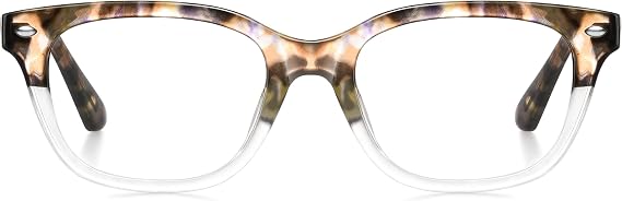 Square Reading Glasses for Women - Blue Light Blocking Readers - Amber Mist