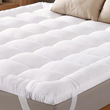 Ultra Soft Twin Mattress Topper - Cloud-Like Mattress Pad for Back Pain Relief - Breathable Cooling Material for Hot Sleepers, White
