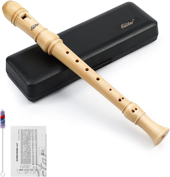 Eastar Baroque Maple Wooden C Soprano Recorder Kid Beginners Kit, ERS-31BM