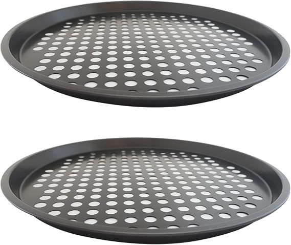 2 Pack Pizza Pan with Holes, 11 Inch Nonstick Pizza Tray for Oven
