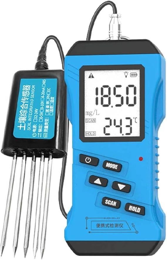 7 in 1 Soil Moisture Meter, Soil Moisture/NPK/PH/EC Meter Tester, Digital Plant Soil Testing Kit with LCD Display,Nutrient Conductivity Tester for Agricultural Planting, Soil Cultivation