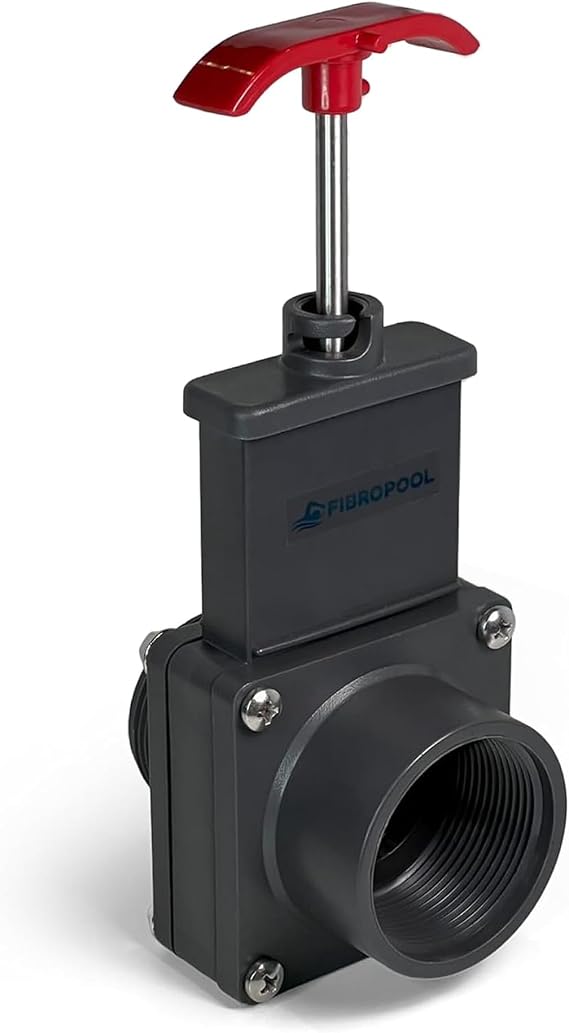 FibroPool Gate Valve - Dual Threaded Shut-Off - 1.5 in - Plastic