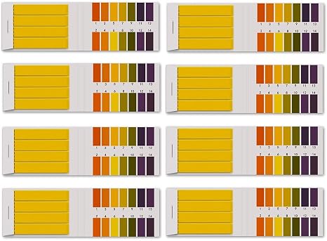 8 Pack 640 Pieces PH Test Strips, Universal Litmus Indicator 1-14 pH Testing Paper for Testing Soil Water Saliva Urine Water Food Fish Tank Aquariums Ponds
