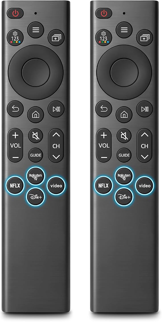 2er-Pack Universal Fernbedienung für alle Samsung Fernseher LED QLED UHD Frame Solar 4K 8K Smart TV Original Remote Universalfernbedienung mit Shortcut Taste
