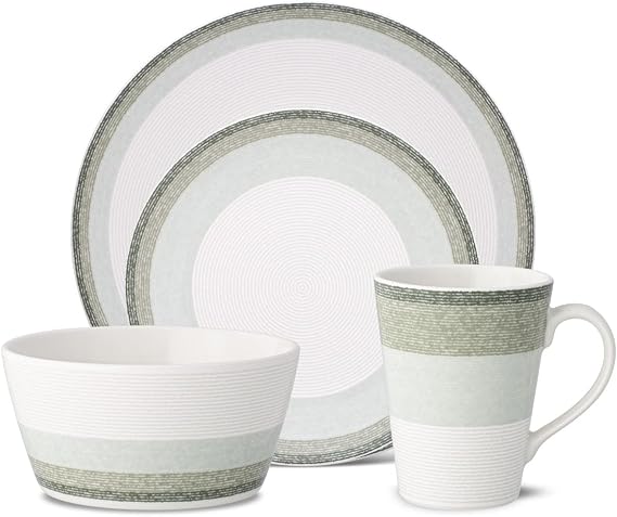Noritake Colorscapes Layers Sage 4-Piece Coupe Place Setting, Service for 1