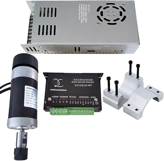 DC Brushless Spindle Motor Kit 48V 500W ER11/ER16, Black, 1 Kit, Easy Attachment, Low Interference, Low Noise, Long Lifespan, 12000 RPM, Drilling, Engraving