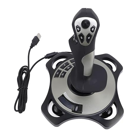 GOWENIC Controller Stick, USB Game Controller with Vibration, Throttle Handle and Multi Functional Buttons for Simulator Gaming