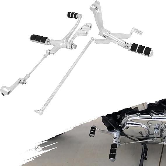 Forward Controls Complete Kit Fit For Harley Sportster XL 1200 2004-2013 | Chrome Kit Foot Peg Lever Linkage Fit For Sportster XL 1200 04-13 Custom Roadster Low Nightster Forty Eight 883 Iron Superlow