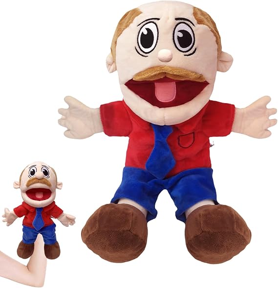 Jeffy Puppet, Hand Puppets for Kids, Funny Sml Puppet Plush Toy Doll with Working Mouth for Role Play, Soft Hand Puppets Family Toys for Girls Boys kids Gift