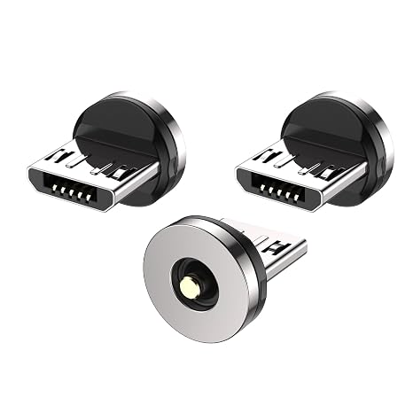 1Pin Micro USB Magnetic Adapter [3-Pack], Charging Cable Tips for Android Devices, Magnetic Micro USB Tips