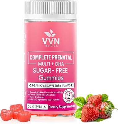 VVNATURALS Complete Prenatal Gummies for Fetal Brain Development 2200mg Blend: 34 Nutrients, Multivitamins | 60 ct.