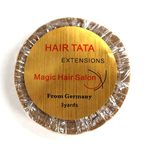 "HAIR TATA" Germany Made Hair Extensions Tape Double Sided Roll Tapes Stickers Adhesive for Men Hair System Replacement Toupee Hair Extension Wig Bundles Hair Weave Closure(3 Yards & 0.8CM)