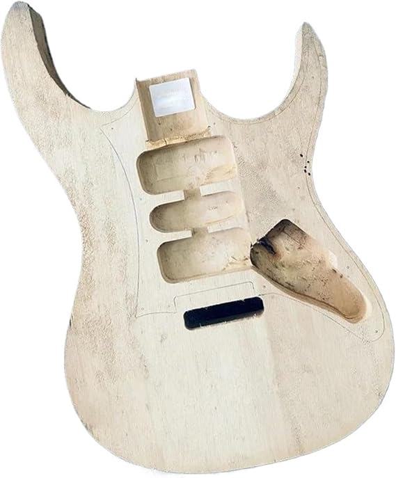 The body of the electric guitar is made of solid basswood, making it easy to play