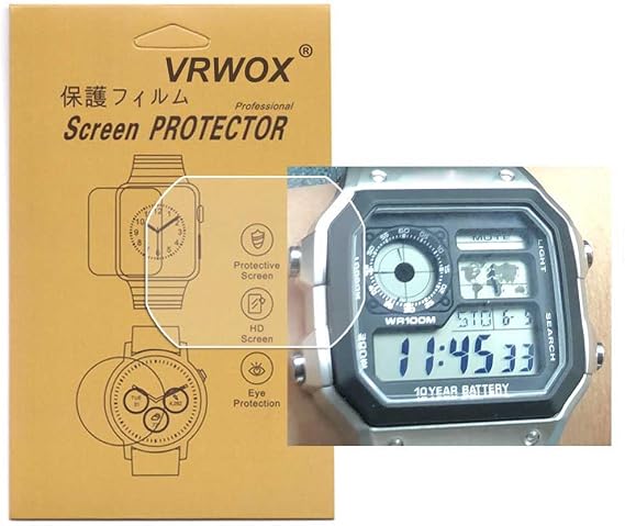 [5-Pcs] TPU Screen Protector For AE-1200/AE-1300 Watch, Full Coverage Screen Protector for AE-1200/AE1200WH-1A/AE1200WHD-1A Watch HD Clear Anti-Bubble and Anti-Scratch