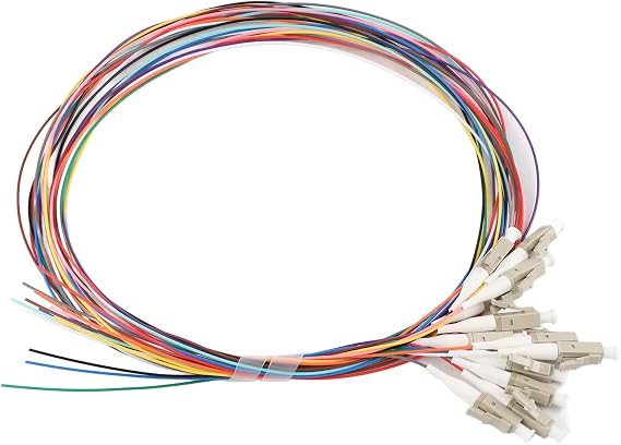 LC/UPC Multimode Fiber Pigtail Cable, 12 - Fiber Optic Cable with PVC Outer Shell, 1.5m Carrier - Class Optical Patch Cord for Networks, High Stability Low Insertion Loss for