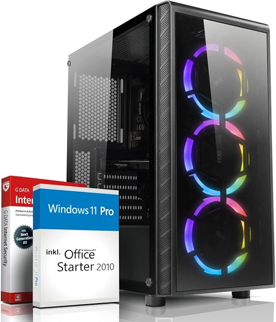 shinobee High-End Gaming PC AMD Ryzen 7 5700X 16 Threads 4.60GHz - Windows 11 - Nvidia GeForce RTX3050 8 GB - 32 GB DDR4-1000GB SSD - WLAN - Gamer PC Computer Gaming Computer - #7779