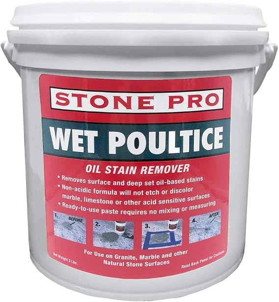 StonePro Wet Poultice Oil Stain Remover (3 Lbs.) (For Pulling Oil & Water Borne Stains Out of Natural Stone Surfaces)