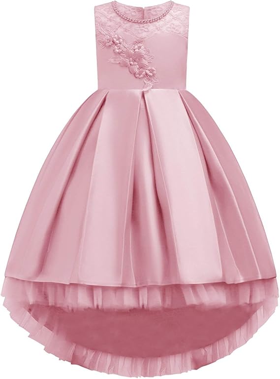 KISSOURBABY 3-14 Years Girls Party Wedding Holiday Dresses with Train