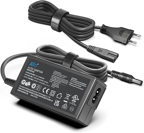 KFD Charger Logitech G29 Power Supply 24 V for Logitech G940 G923 G920 G27 G25 GT 24V Driving Force Gaming Racing Steering Wheel APD DA-42H24 AD10110LF 190211-0010 24V 2.5A 2A 1.75A 1A 5000 mA AC DC charging cable