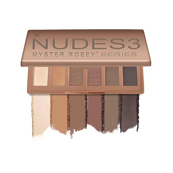 MYSTER ROSEY Nudes Series Mini Eyeshadow Palette, Velvety Matte&Satin Finish, 6 Nude Taupe & Brown Neutral Eye Shadows, Travel Friendly Size, Vegan, Cruelty -free (Matte brown)