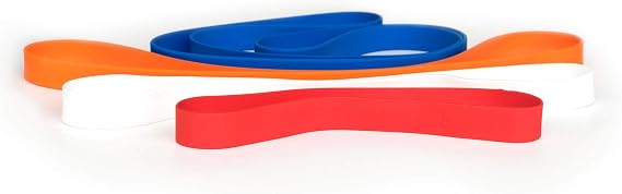 Grifiti Band Joes 12 18 24 36 Inch 4 Pack Long Lasting Silicone Rubber Bands Cooking Grade, UV, Heat, Cold, Exercise, Stretch, Resistance, Art, Wrapping, Tray, Trash, Pallets, Bag Wraps, Bins