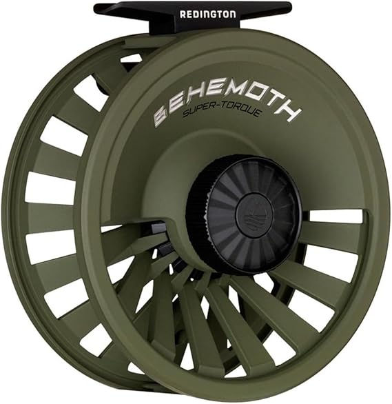 Redington Behemoth Fly Reel Heavy-Duty Carbon Drag, Large Arbor, Die-Cast Frame & Deep V-Spool Freshwater & Saltwater Fly Fishing Reel for Trout, Bass, Salmon & Big Game