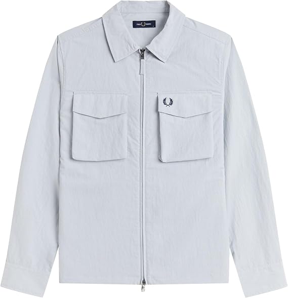 Fred Perry Men's Ripstop Pocket Overshirt Dusky Blue