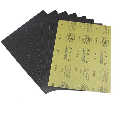 MAXAMN 100 Grit Sandpaper, 10Pcs 9 x 11 Wet Dry Sandpaper Sheets, for Wood