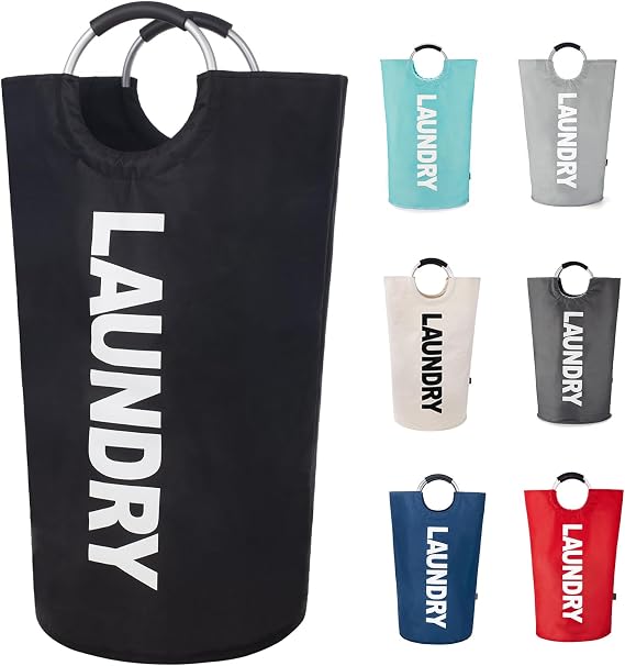 Twira - 100L Large Laundry Hamper - Standing Laundry Hamper - Laundry Basket with Padded Handles - Foldable Waterproof Clothes Bin - Clothes Basket for Bathroom, Laundry