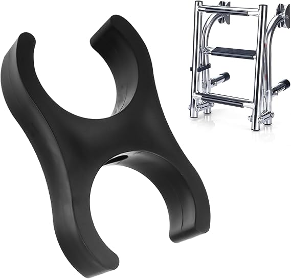 Pontoon Boat Ladder Storage Clips Stowing Clips Boat Ladder Replacement Parts Replacement for B00351PL-WS-CP Fit for B00351PL-WS Pontoon Boat Ladder for 1-1/2 Tube., black