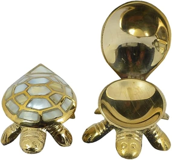 Tortoise Brass Turtle Fulfilling with Secret Wish Feng Shui Compartment Insence Cone (10 cm Brass Turtle)
