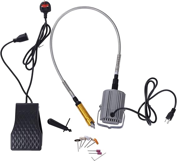 Hanging Flexshaft Mill, 220V 780W Rotary Tool Flex Shaft Electric Hanging Grinder Carver 6mm Chuck Multi-Function Metalworking Jewelry Tool Repair Kit