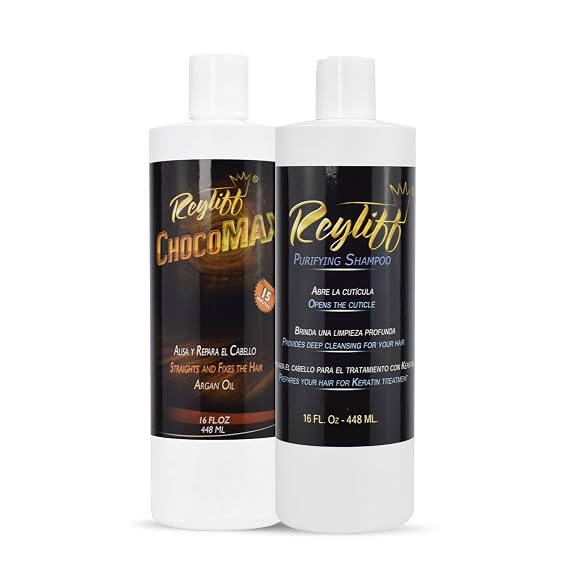 Brazilian Keratin treatment chocomax 16 oz with argan oil in its formula +16 oz of clarifying shampoo