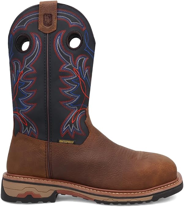 Dan Post Boots Mens Saddlebred 11 Inch Waterproof Steel Toe Work/Duty - Black, Brown, Red