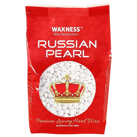 Wax^ness Russian Pearl ~ Polymer Blend Premium Luxury Hard Wax Beads Bag 2.2 LB / 1 KG