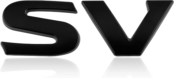 1PC SV Emblem for Car Decoration Metal Badges 3D SV Sticker Decal Fender Sticker Badges Nameplate Easy Installation for Car/SUV/Truck (Black)