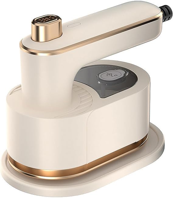 Portable steam iron, mini steam iron, 180 rotating handle, anti-scald base, fast heating, button control out of the mist, suitable for travel, home, dormitory and other scenes. (01 White)