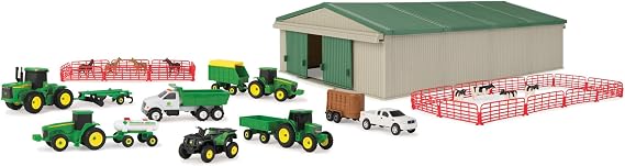 TOMY John Deere Farm Toys Value Playset - 1:64 Scale - 70 Piece Set