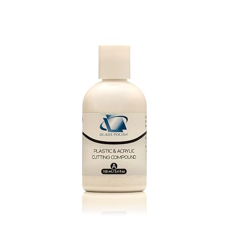 Glass Polish 3.4oz (100ml) Plastic & Acrylic Cutting Compound with Micro Abrasives for Professional Polishing - GP14012