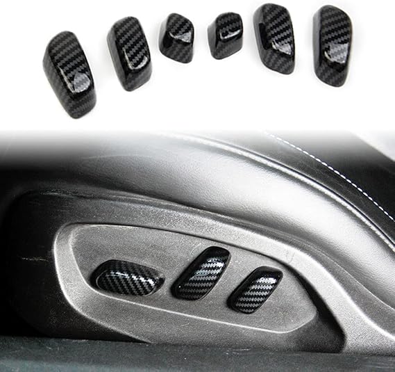 Carbon Fiber Look Interior Seat Adjustment Button Accessories for 2014 2015 2016 2017 2018 Chevrolet Corvette C7