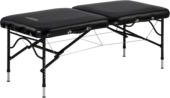 Master Massage 76cm StratoMaster LX Ultra-Light Weight Aluminum Portable Massage Table Package- Tattoo Bed- Lash Tables- Black