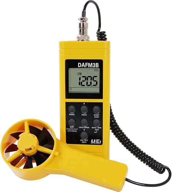 Uei Test Instruments Anemometer with Humidity, 99 to 3937 FPM DAFM3B - 1 Each